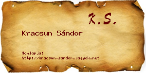 Kracsun Sándor névjegykártya